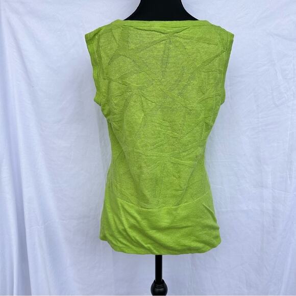 Lafayette 148 New York Womens Knit Linen Tank Top Green Sz Medium M Layering - Picture 2 of 10